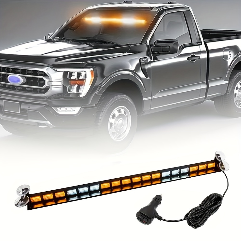 PROZOR 6-COB LED D'urgence avec 4 Forte Barre Magnétique Lumière d'éclairage  d'urgence 7 modes 60W Lumière Avertissement Stroboscopique Feux Balise pour  camion voiture 12 / 24V - lumière Bleu : : Auto