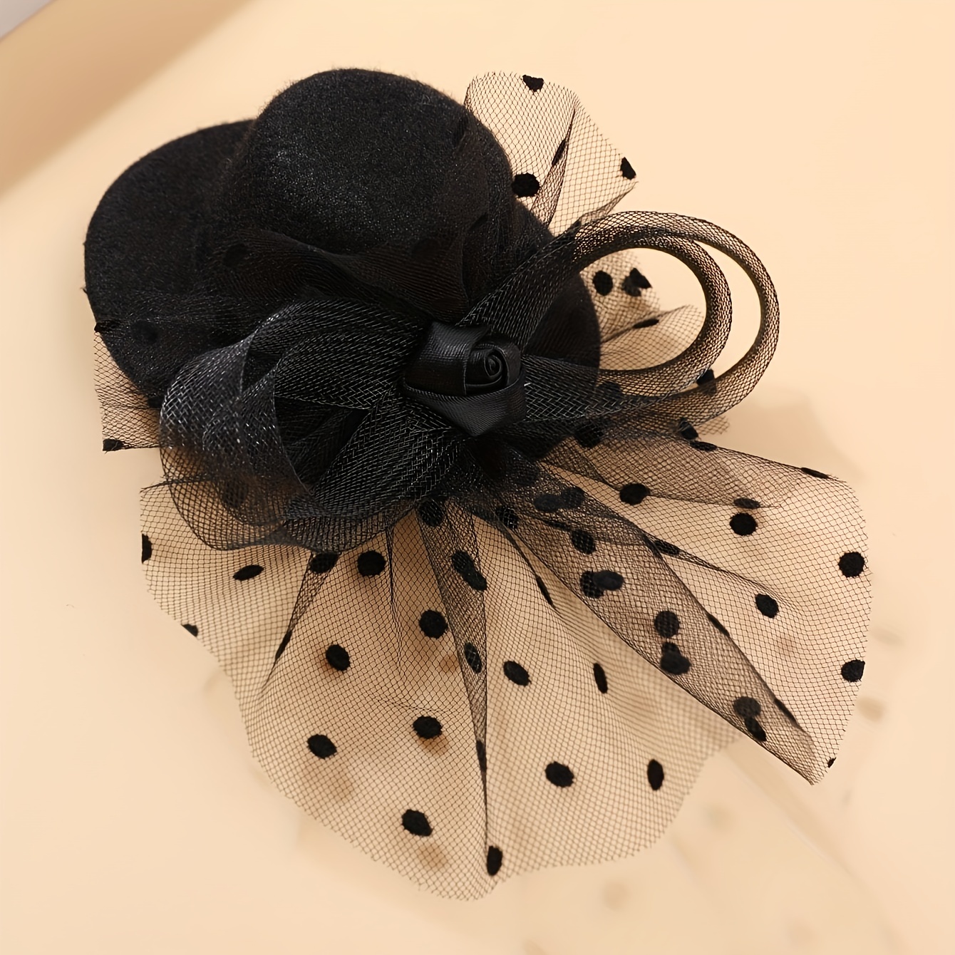 

1pc Elegant Flower Bow Fascinator Hat For Women - Perfect For Parties And Proms