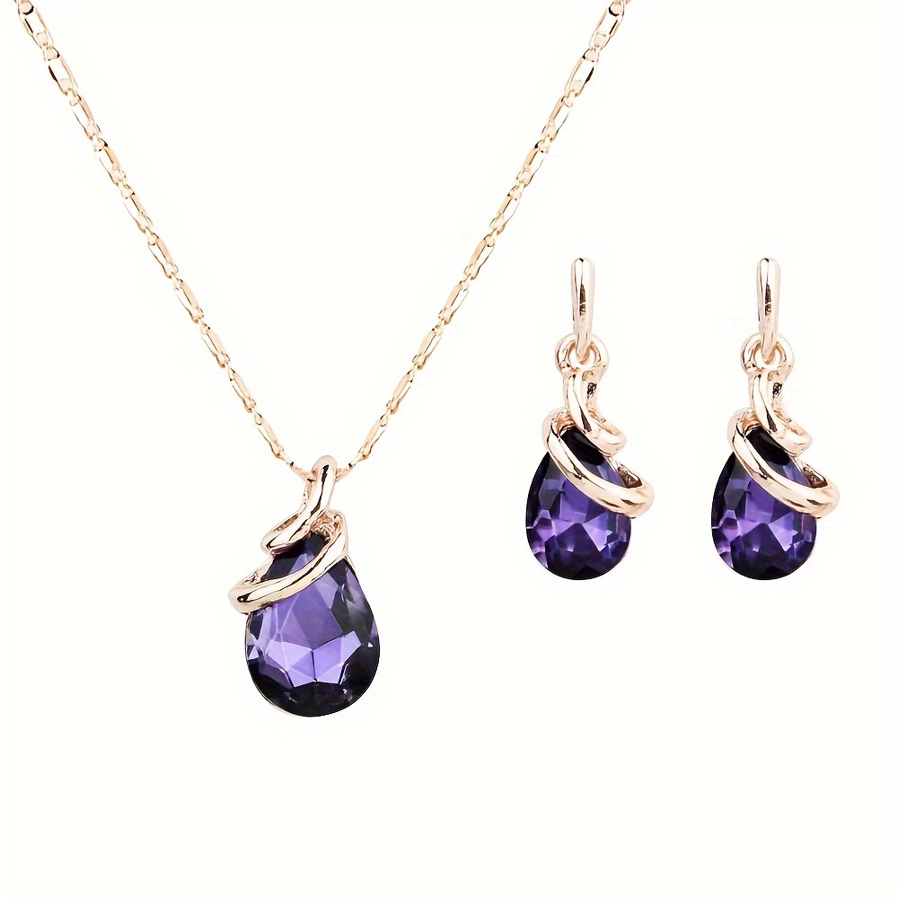 TEMU Collier Pendentif & Ensemble de Boucles d'Oreilles - de , Parfait pour Noël, An, Fêtes & Anniversaires, Style Simple