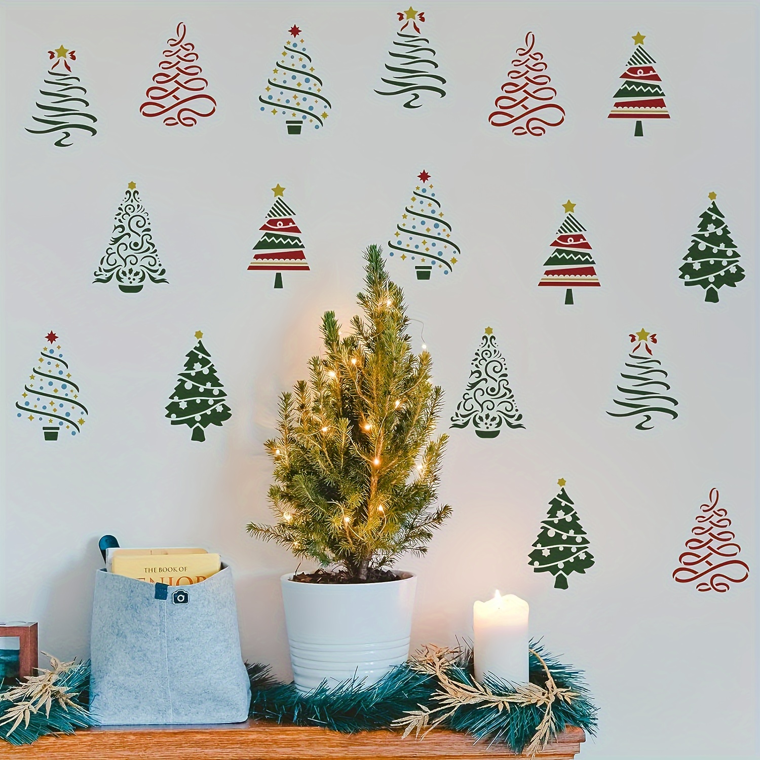 Pine Tree Stencil Reusable Fir Tree Skinny Tree Christmas - Temu
