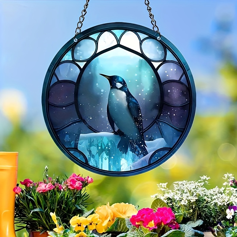 Blue Glass Bird Feeder & Sun Catcher