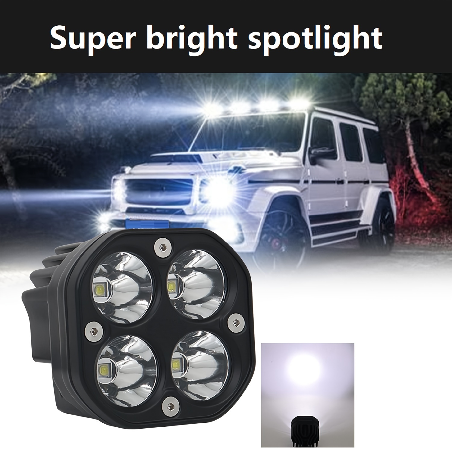 Square 20W LED Spotlight 12V 24V LED Work Light for Car Fog Lamp
