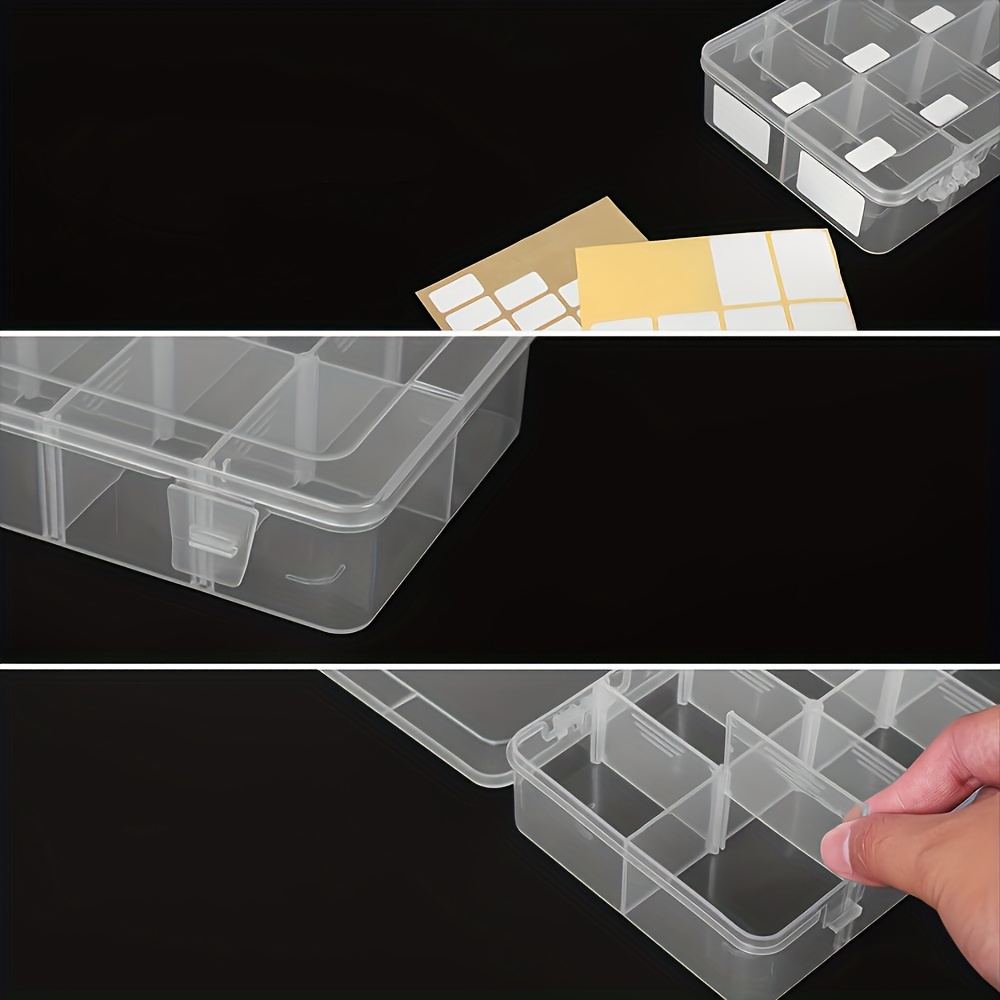 8 dividers transparent plastic storage box toy jewelry accessories