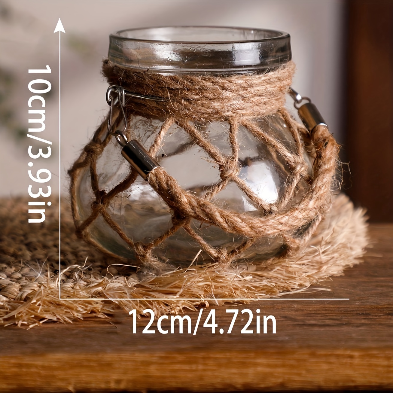 6.5 inch Hanging Glass Jar, Rope hanging jars Bulk - Wholesale Flowers and  Supplies