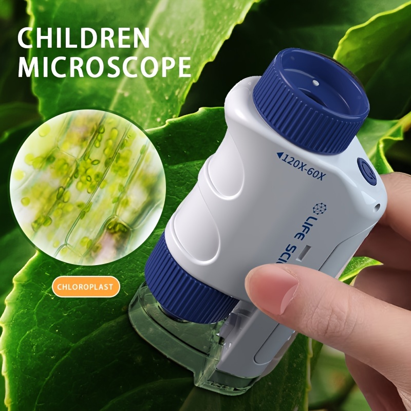 Mini Pocket Microscope 60-120x Lab Handheld Kids Science Microscop