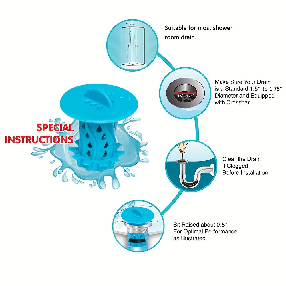 TXM Drain Hair Catcher 2 Pack, Tub Shower Drain Protector Sink