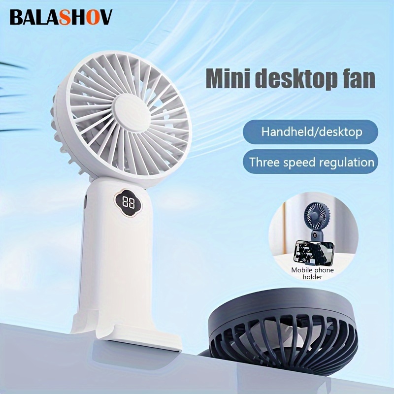 Ventilateur portable, ventilateur de poche ventilateur personnel 10000mah  rechargeable avec 5 vitesses, mini ventilateur silencieux avec écran LED
