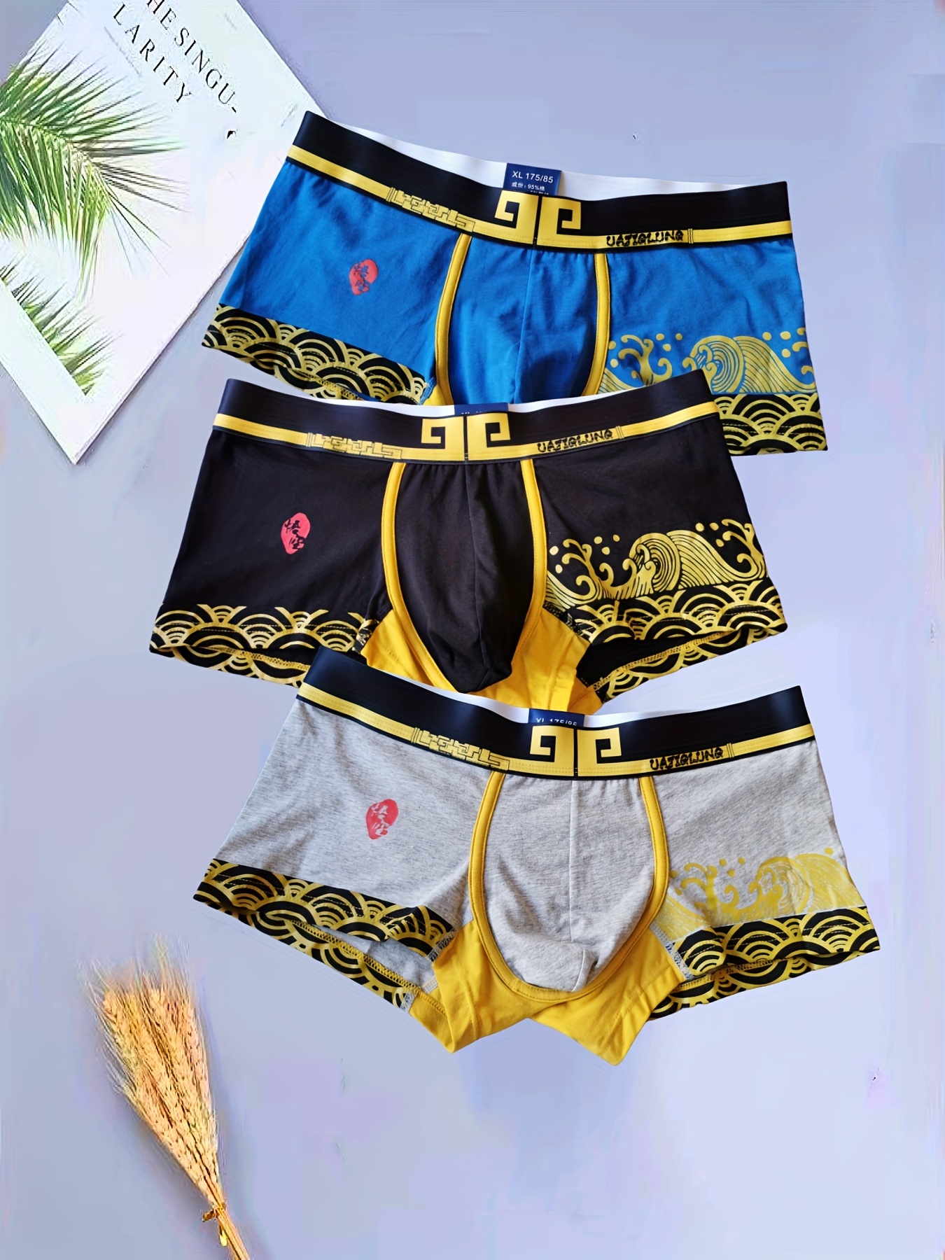 Men's Underwear Fashion Graphic Boxer Shorts Breathable - Temu Canada