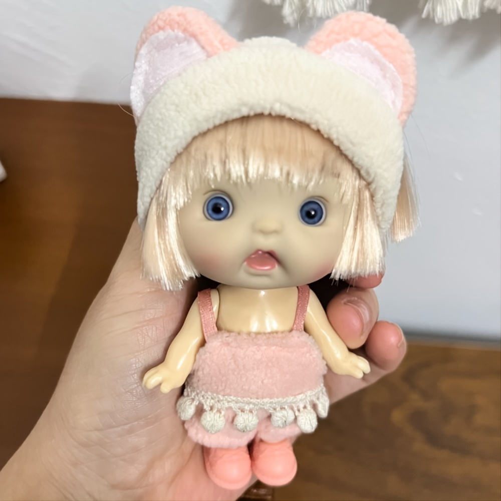 10cm Mini Bjd Doll Pocket Toys For Girls OB11 Dolls Clothes Dress Cute  Surprise Toy Kawaii Face OB11 Body Full Set For Kids 2 To 4 6 8 10 Years  Old Gi