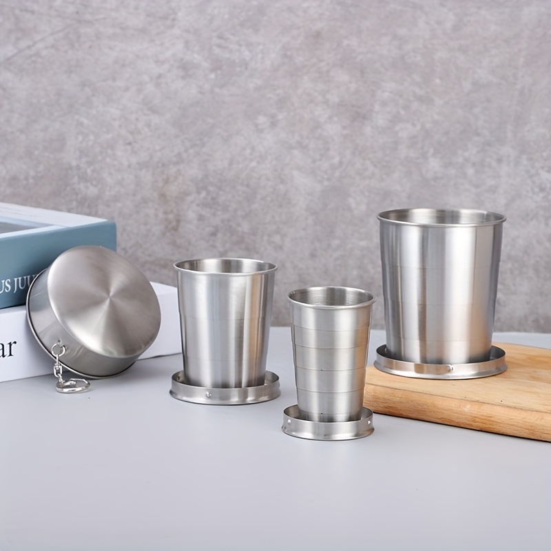Stainless Steel Shot Cups With Leather Carrying Case - Perfect For Outdoor  Activities And Espresso Shots - Temu