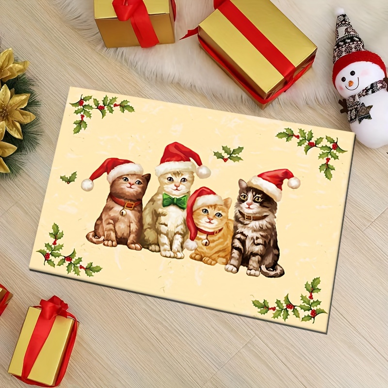 Scouring Cloth Reindeer Antlers Cats Believe Meowy Christmas - Temu