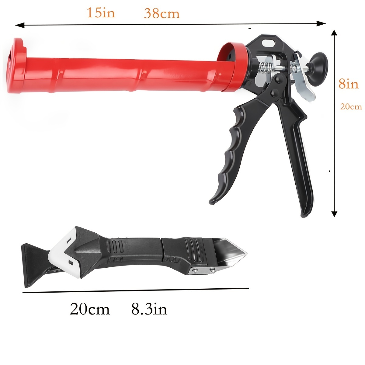 Caulk Gun,Silicone Sealant Caulk Gun for Caulking/Filling/Sealing,Trigger  Comfort Grip and Smooth Rod