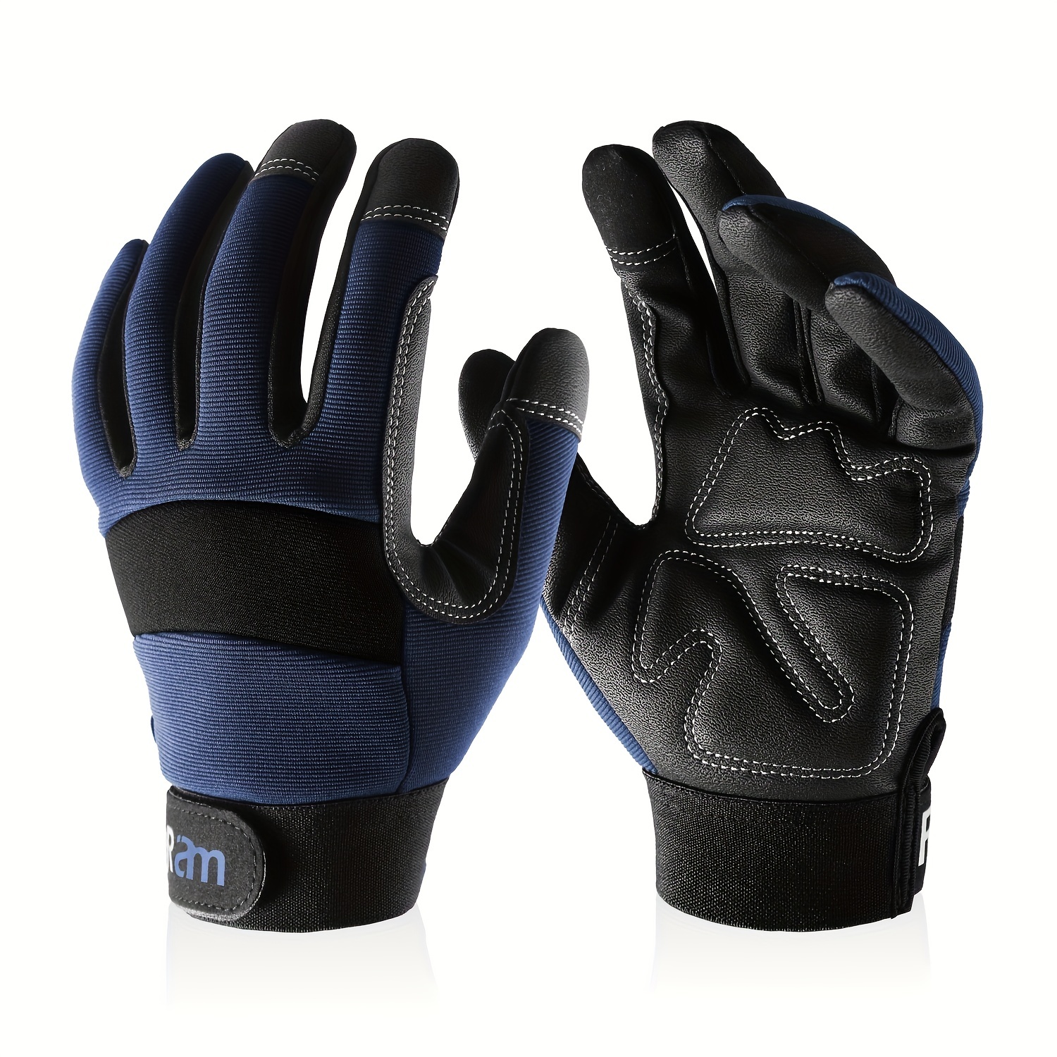 Handlandy Work Gloves Men & Women Utility Mechanic Working Gloves Touch Screen Flexible Breathable Yard Work Gloves (Large Grey)