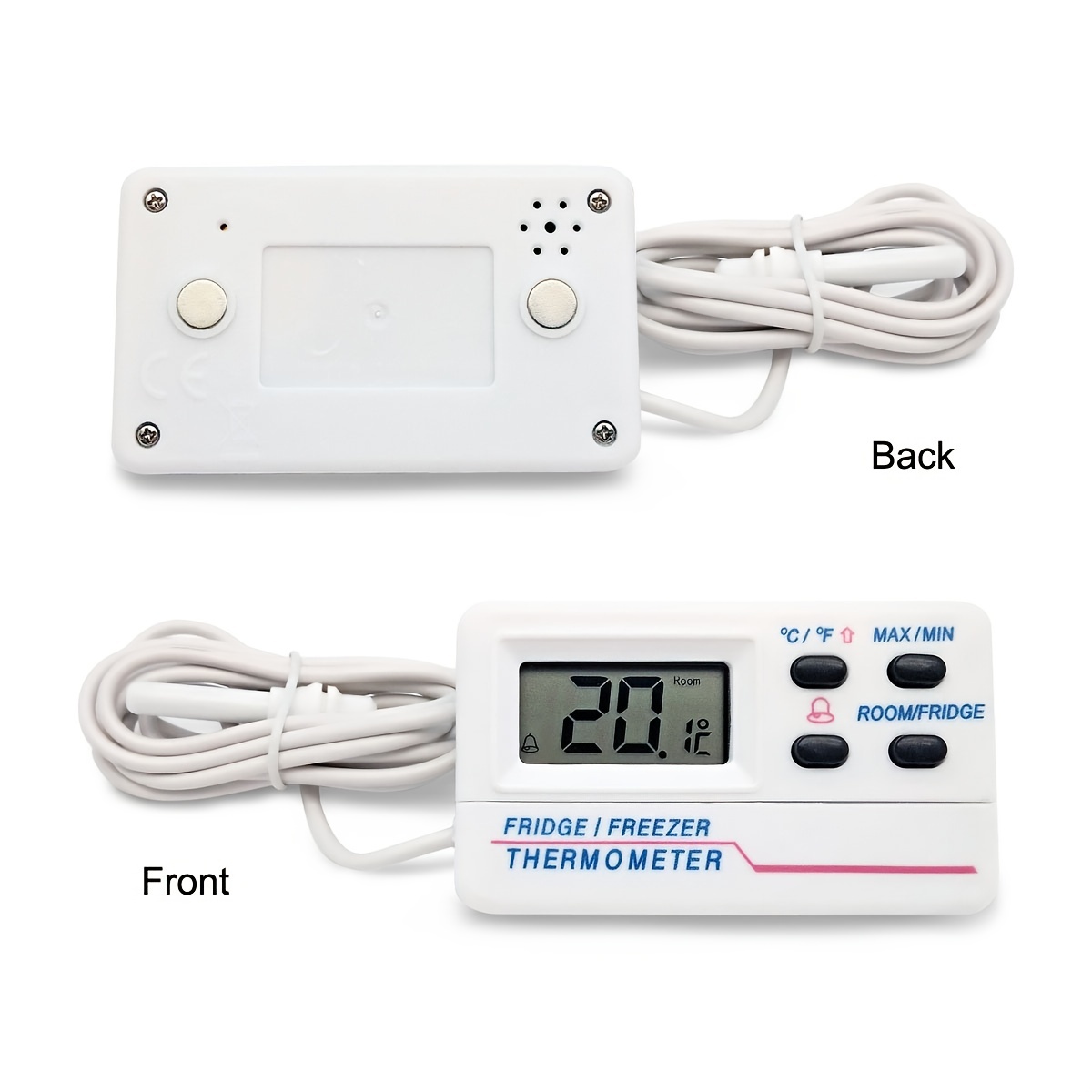 Mini Waterproof Digital Refrigerator Thermometer Max/min Record Function  With Large Lcd Display Freezer Room - Temu