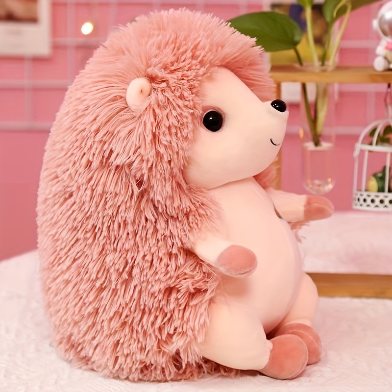 1pc, Pink Hedgehog Plush Pillow Toy, Very Suitable For Home Decoration,  Shopping Malls, Hotels, Sofas, Car Interior Decoration, Car Pillows,  Desktops
