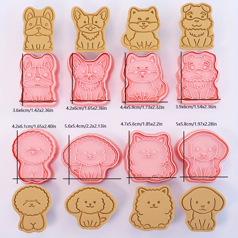 Cartoon Puppy Cookie Cutters Teddy Corgi Bulldog Bone Mould - Temu