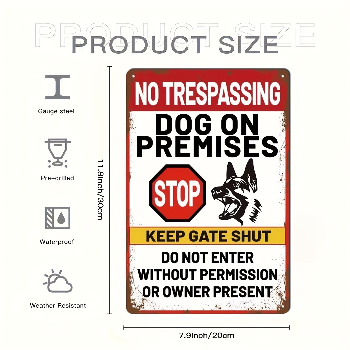 No trespassing dog on best sale premises sign