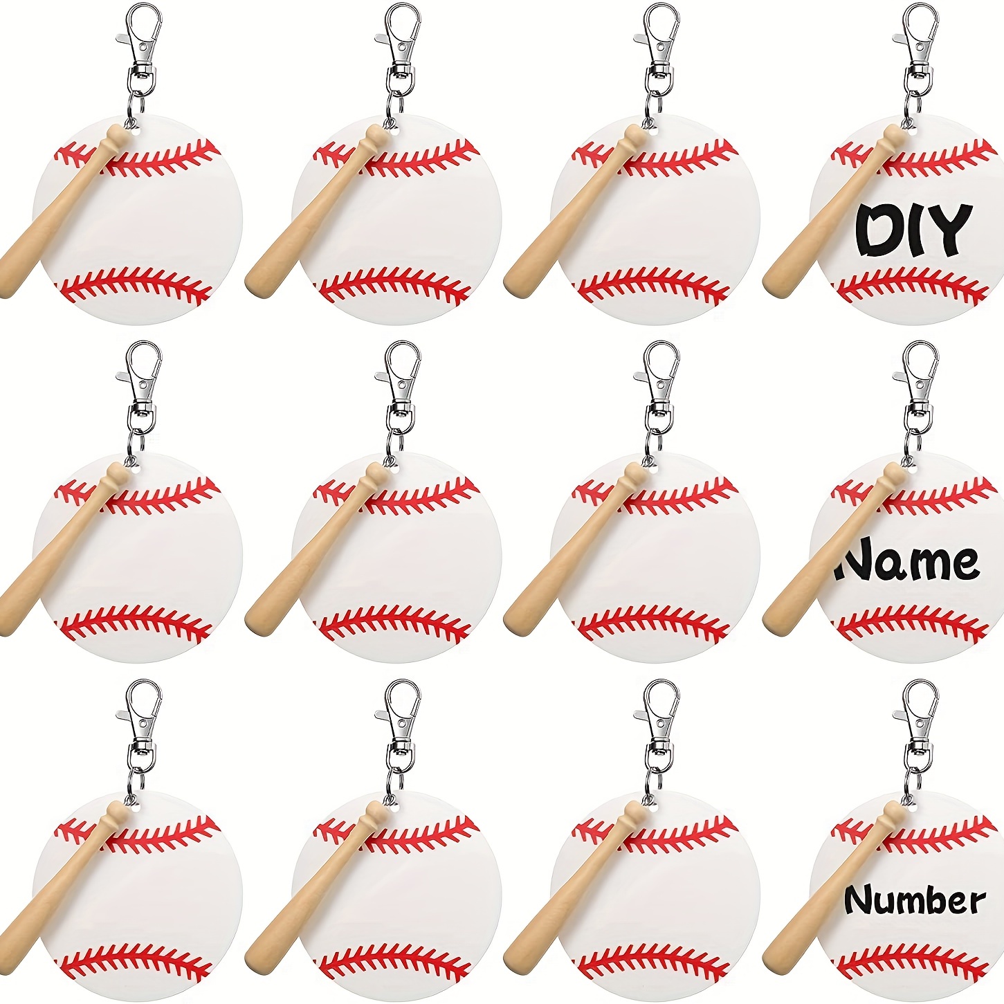 Baseball Keychains Blank Kits Wooden Bats Pendant Keychain - Temu Australia