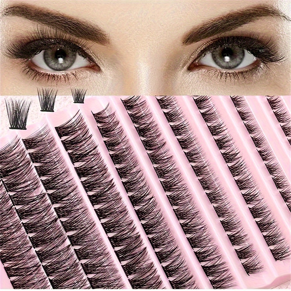 

120 Pcs Fluffy Lash Clusters - Natural Look Wispy Eyelash Extensions Fordiy At Home - 8-16mm C Curl Individual Cluster Lashes