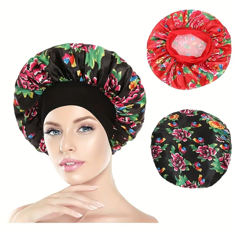 Bonnets de bain à fleurs pour femmes, bonnets de bain, cheveux