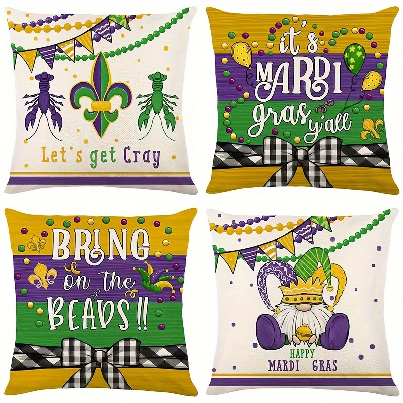 Mardi Gras Throw Pillow Covers For Home Decorations - Temu