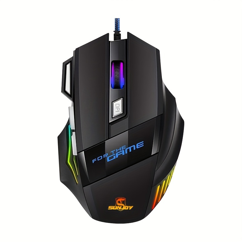 Souris De Jeu Filaire Noire GX7 RGB Rétroéclairée, 8 Boutons Programmables  Réglables 5 DPI Jusqu'à 6200 Souris, Capteur Optique Avec Design  Ergonomique Et Léger Pour Ordinateur PC Gamer - Temu Belgium