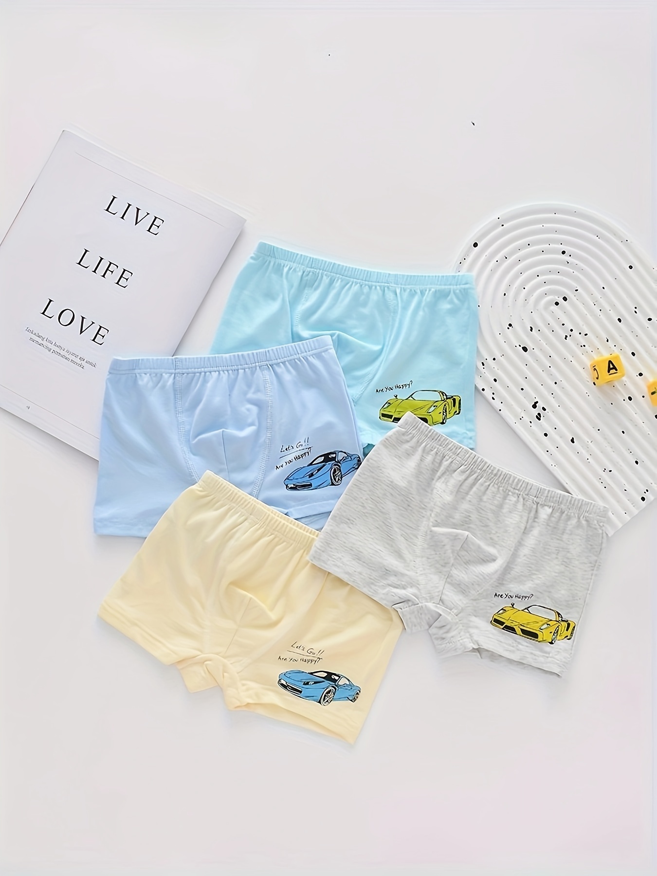 4pcs Toddler Boys Underwear Soft Breathable Fashion Pattern Comfy Boxers  Briefs