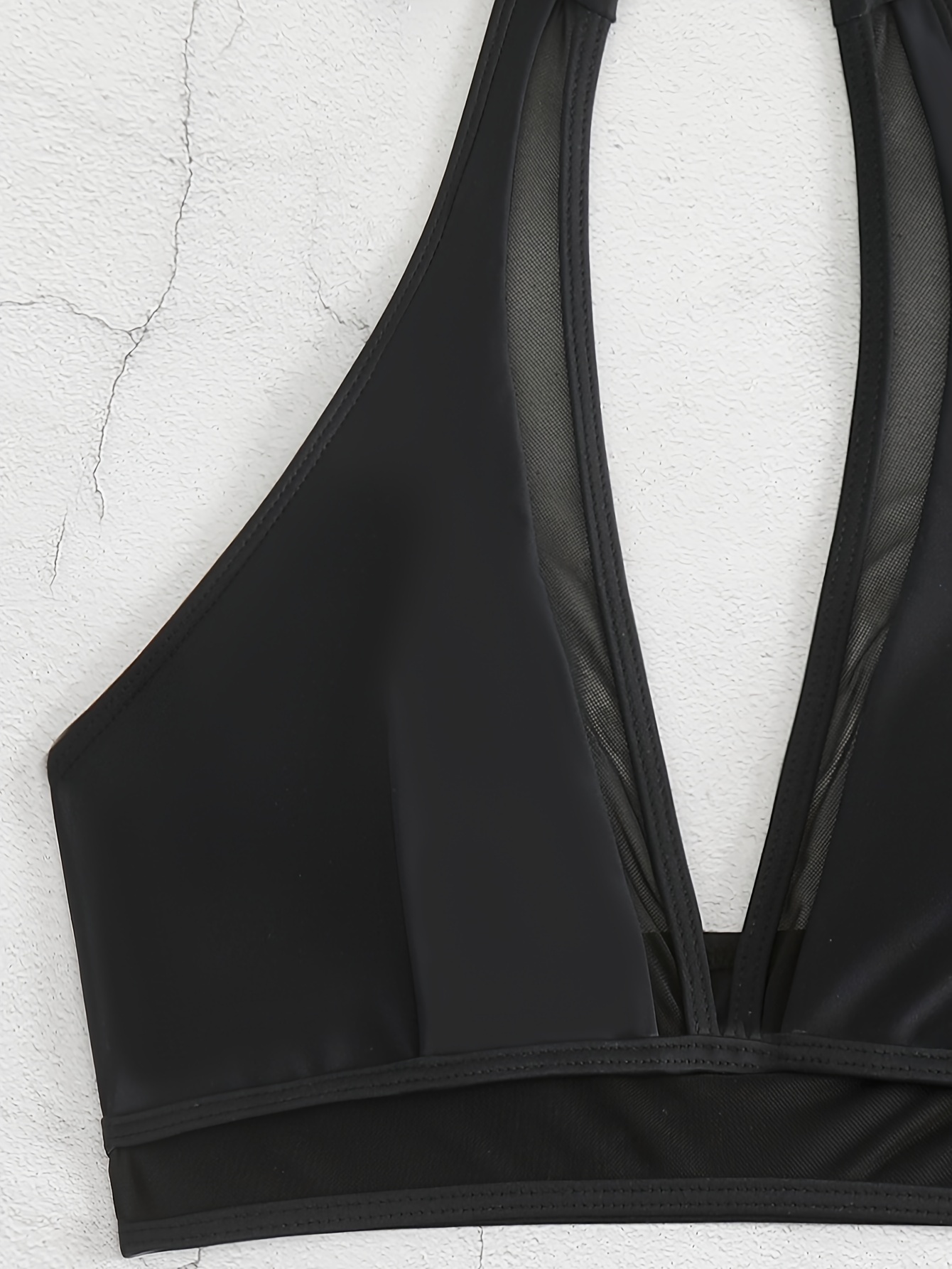 Mossimo Black Mesh High Neck Halter Bikini 2-Pc Set Swimwear Women's M,XL  #1824