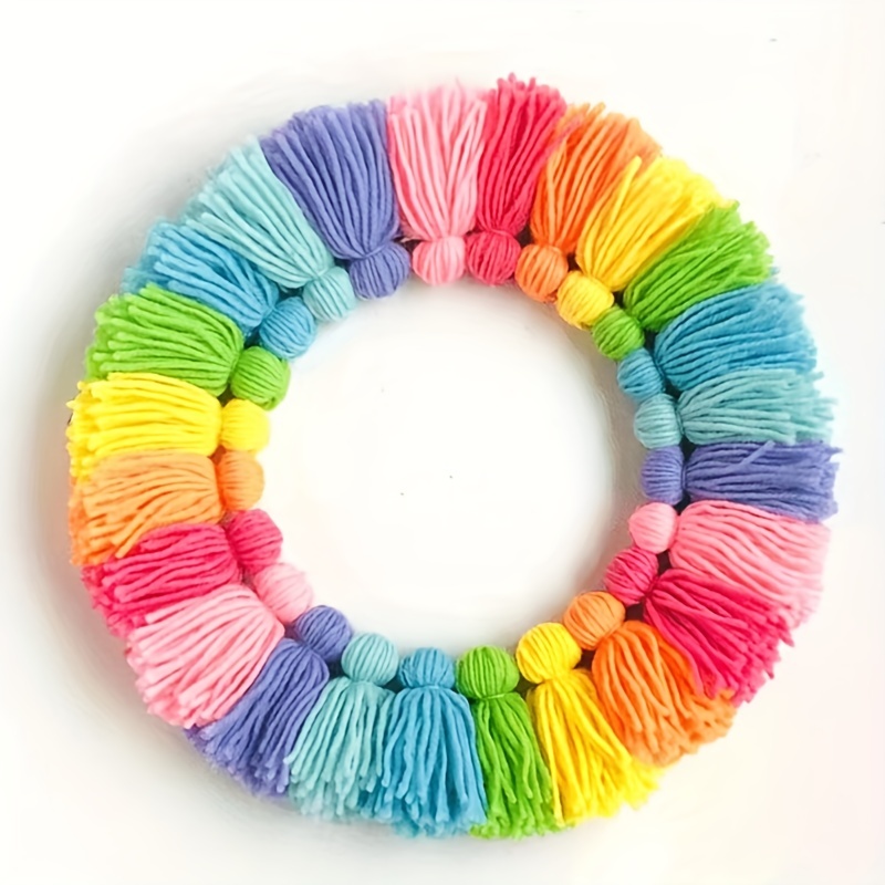 DIY Pom Pom Maker Set in 4 Sizes with Yarn Skeins in 12 Colors (16