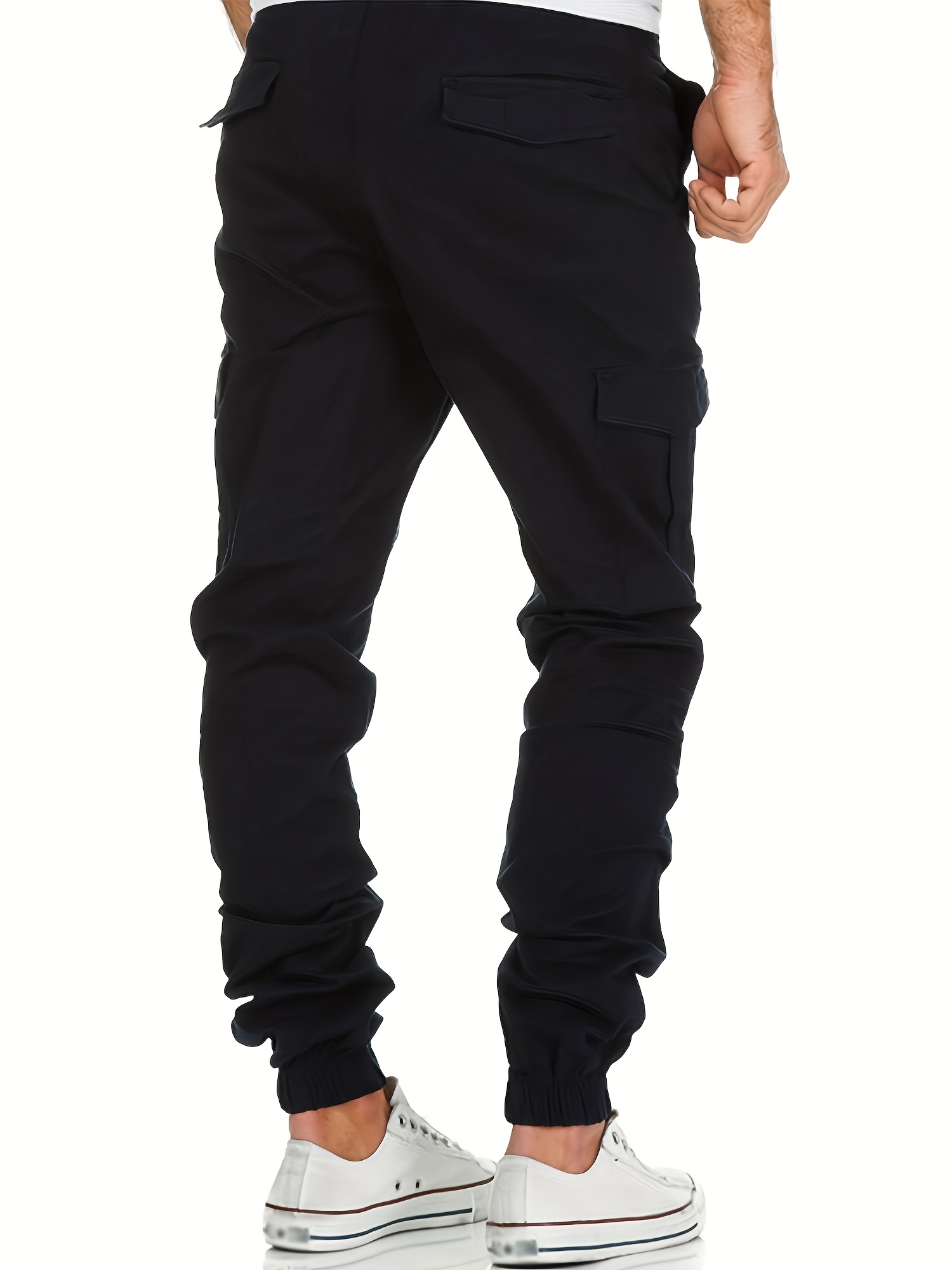 Men's Drawstring Relaxed Fit Cargo Pants Flap Pockets Loose - Temu