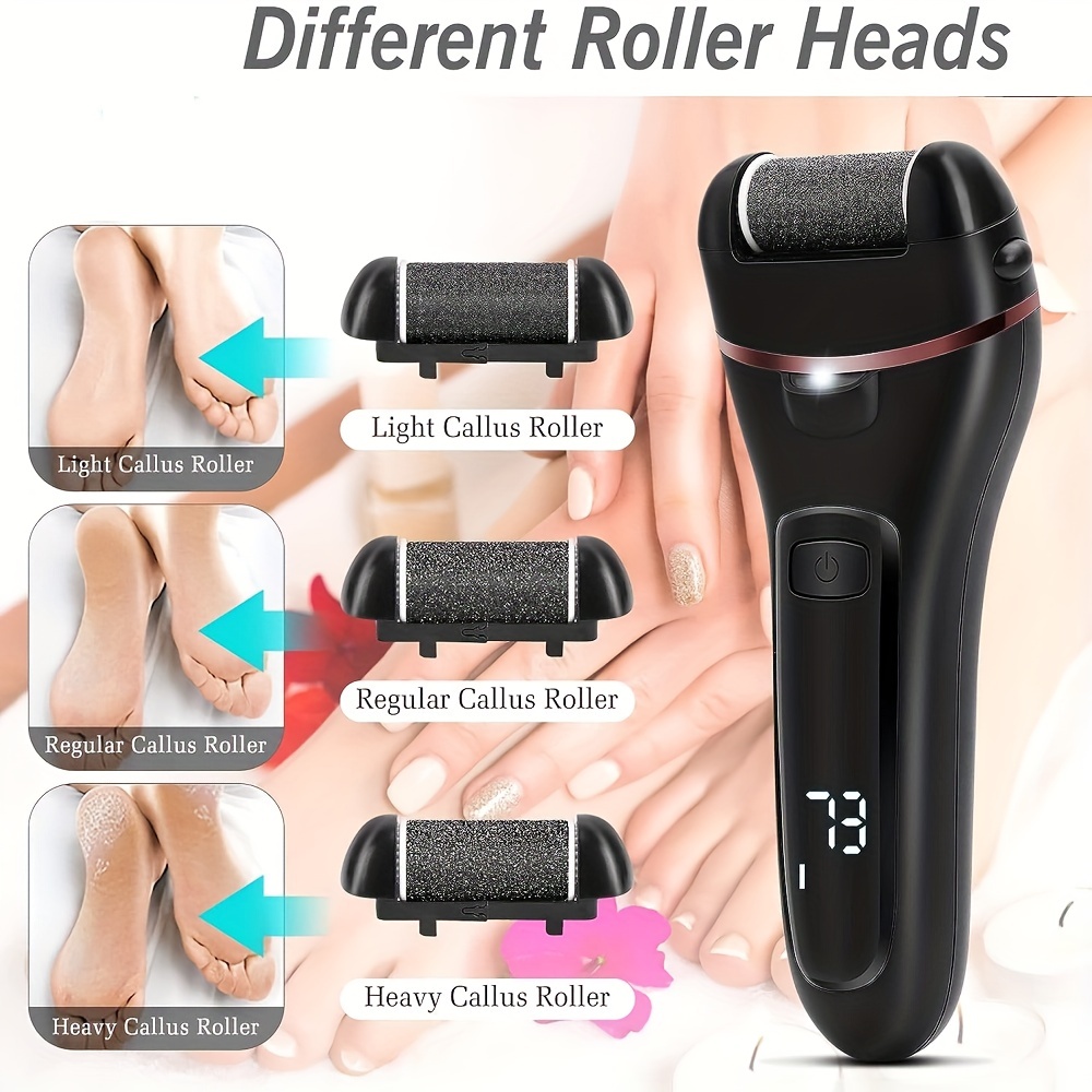 Electric Callus Remover For Feet, 2 Speed Electric Foot File, Rechargeable  Foot Callus Remover Pedicure Kit With 3 Roller Heads For Cracked Heels And  Dead Skin - Temu