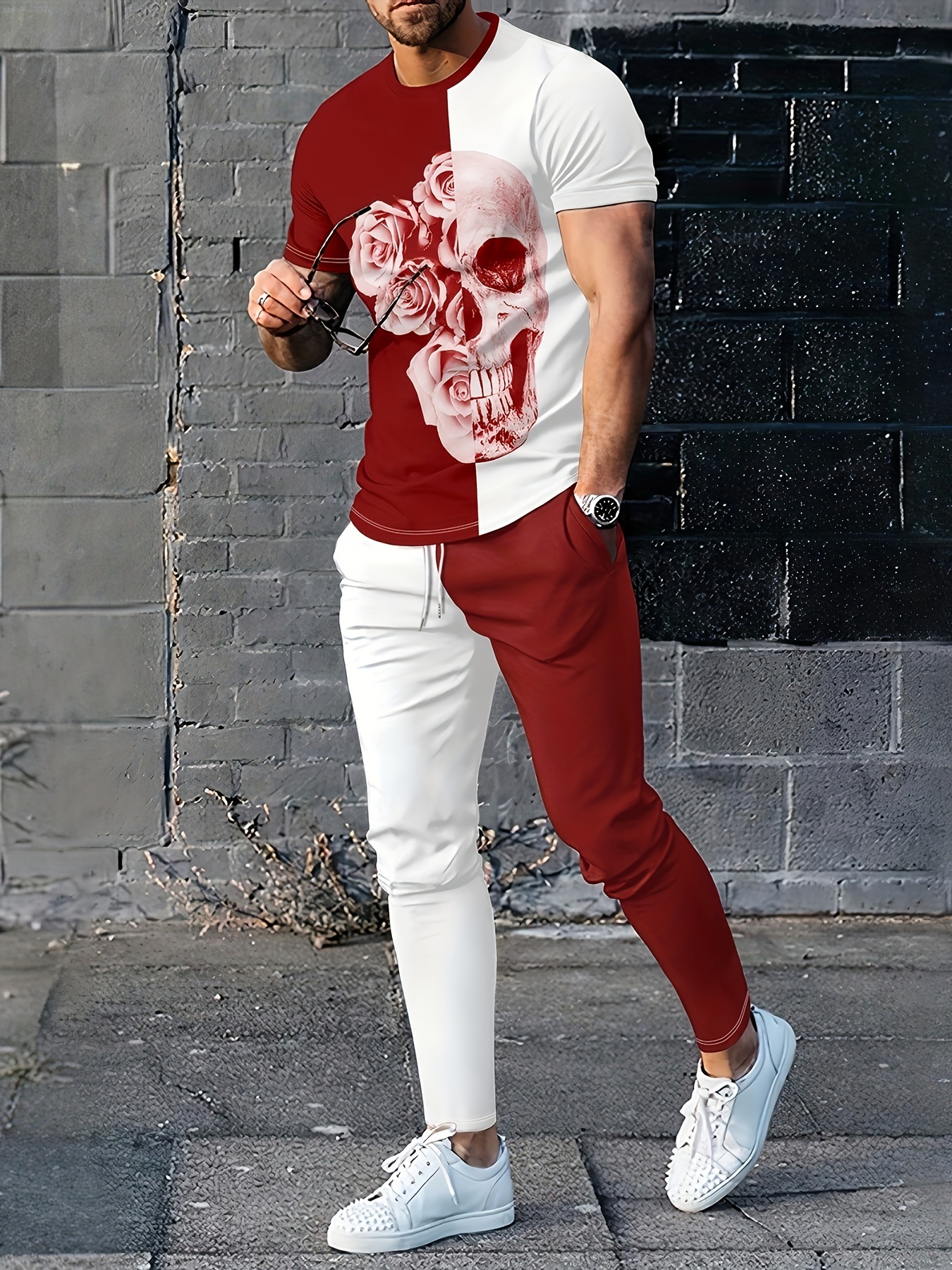 Outfits with hot sale red joggers