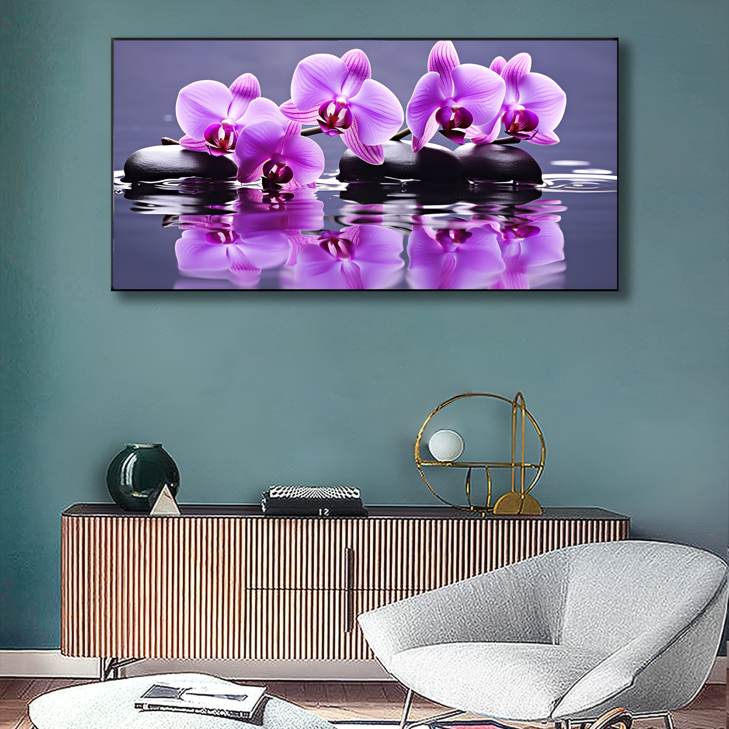 5D Diamond Painting Purple Orchid Candles by Bamboo Kit