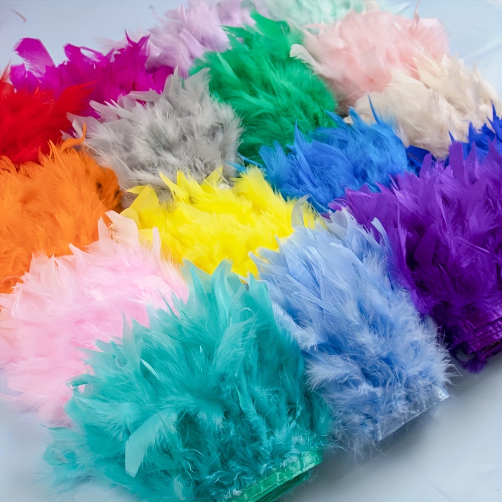 100pcs 4-6 Inches Fluffy Turkey Marabou Feathers for Crafts Dreamcatcher  Fringe Trim Colored Feathers Accessories Pack