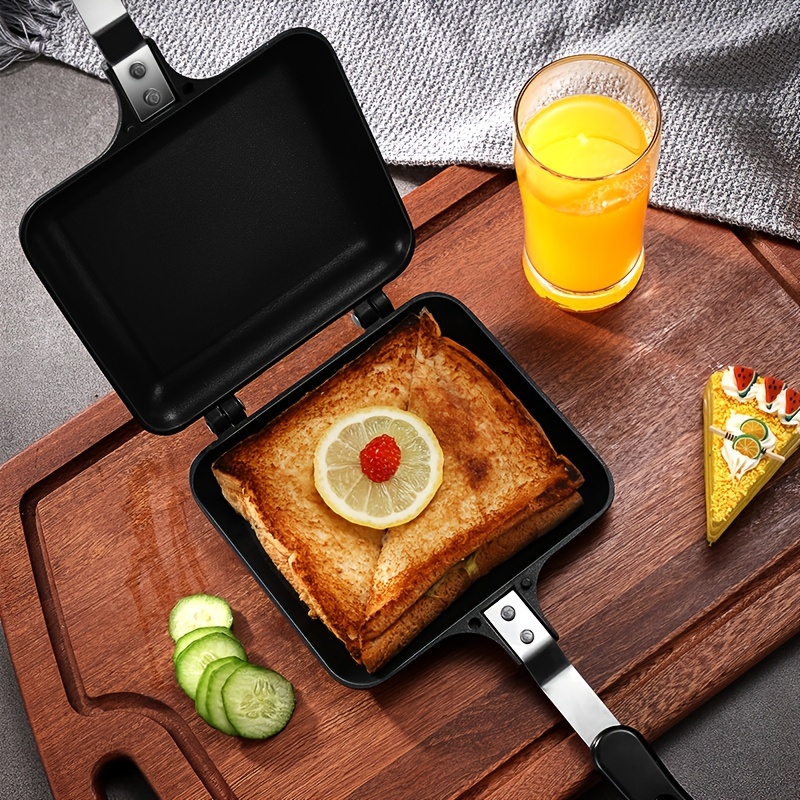 Square Double Sided Frying Pan, Kitchen Non-stick Baking Pancake Pan  Omelette Trays, Indoor/Outdoor Camping Sandwich Toaster Grill, Cooks  Toasties