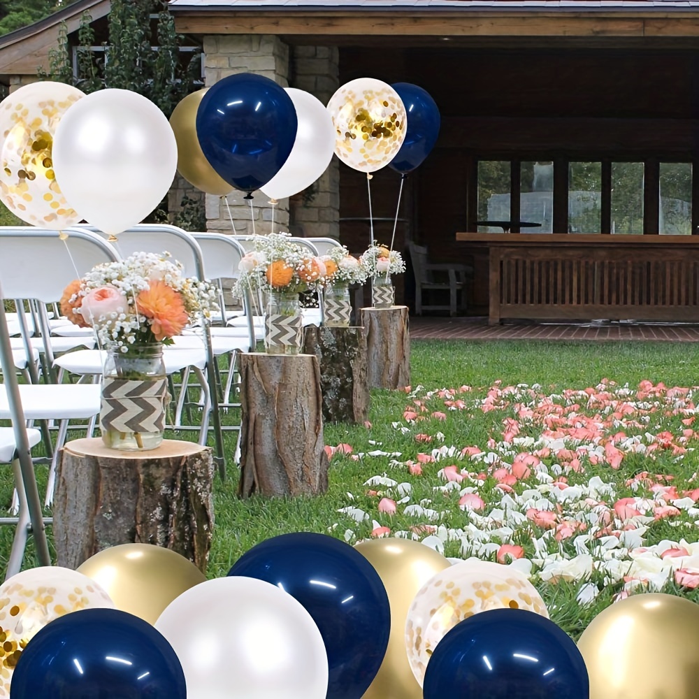 Juego de 15 globos de 50 cumpleaños para hombres o mujeres, juego de globos  de confeti dorados y neg Muyoka