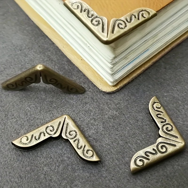 Mandala Crafts Antique Brass Metal Book Corners – Decorative Book Corner  Protectors Metal Edge Guard Cover Kit for Scrapbooking Photo Albums Menus