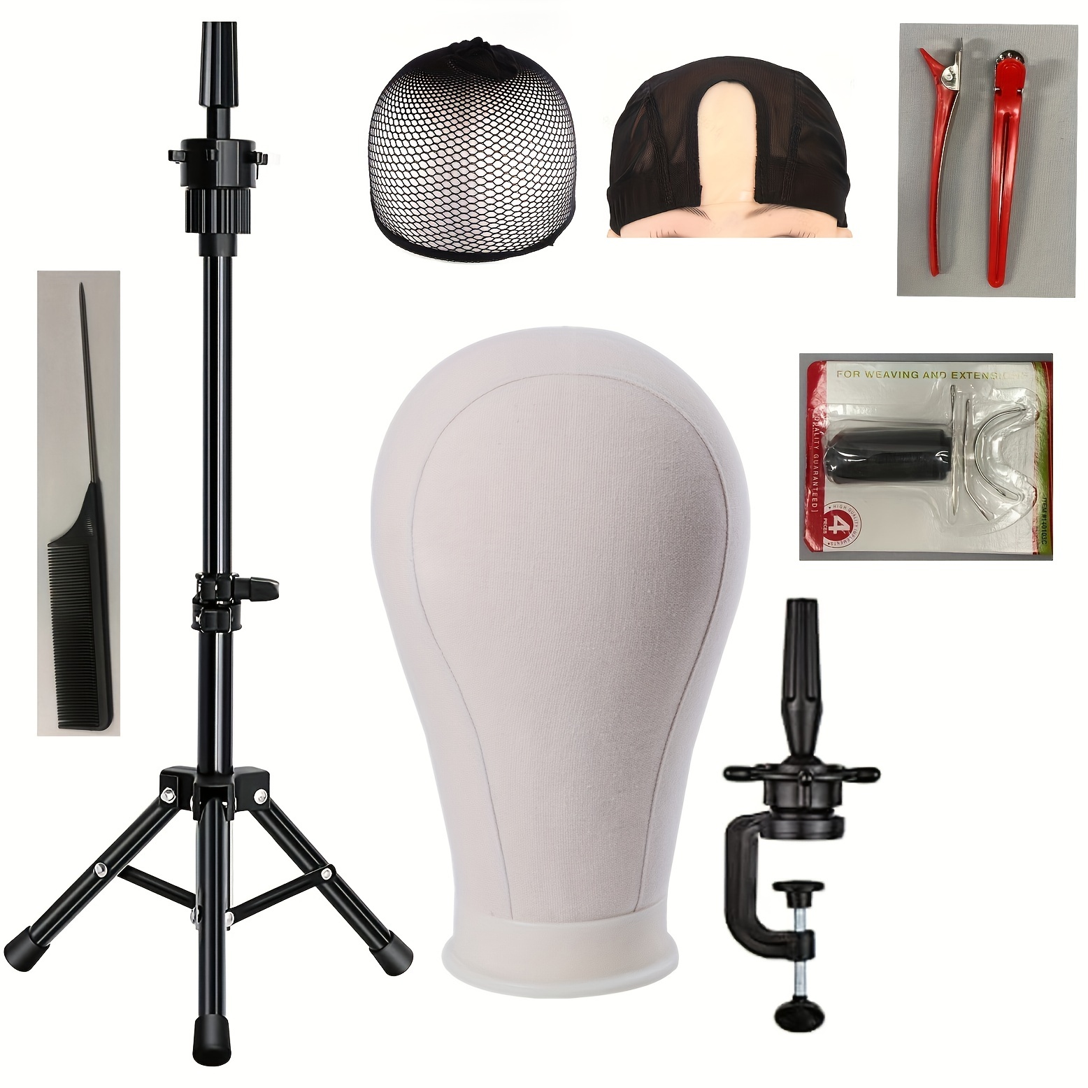Canvas Wig Head With Stand Perfect For Wig Making And - Temu