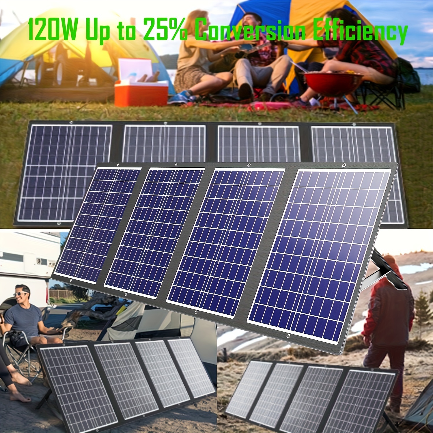 Cargador Panel Solar Portátil Plegable Exteriores, Kit Panel Solar Completo  10000mah, 5v, Cargador Solar Teléfono Móvil Aire Libre - Automotriz - Temu