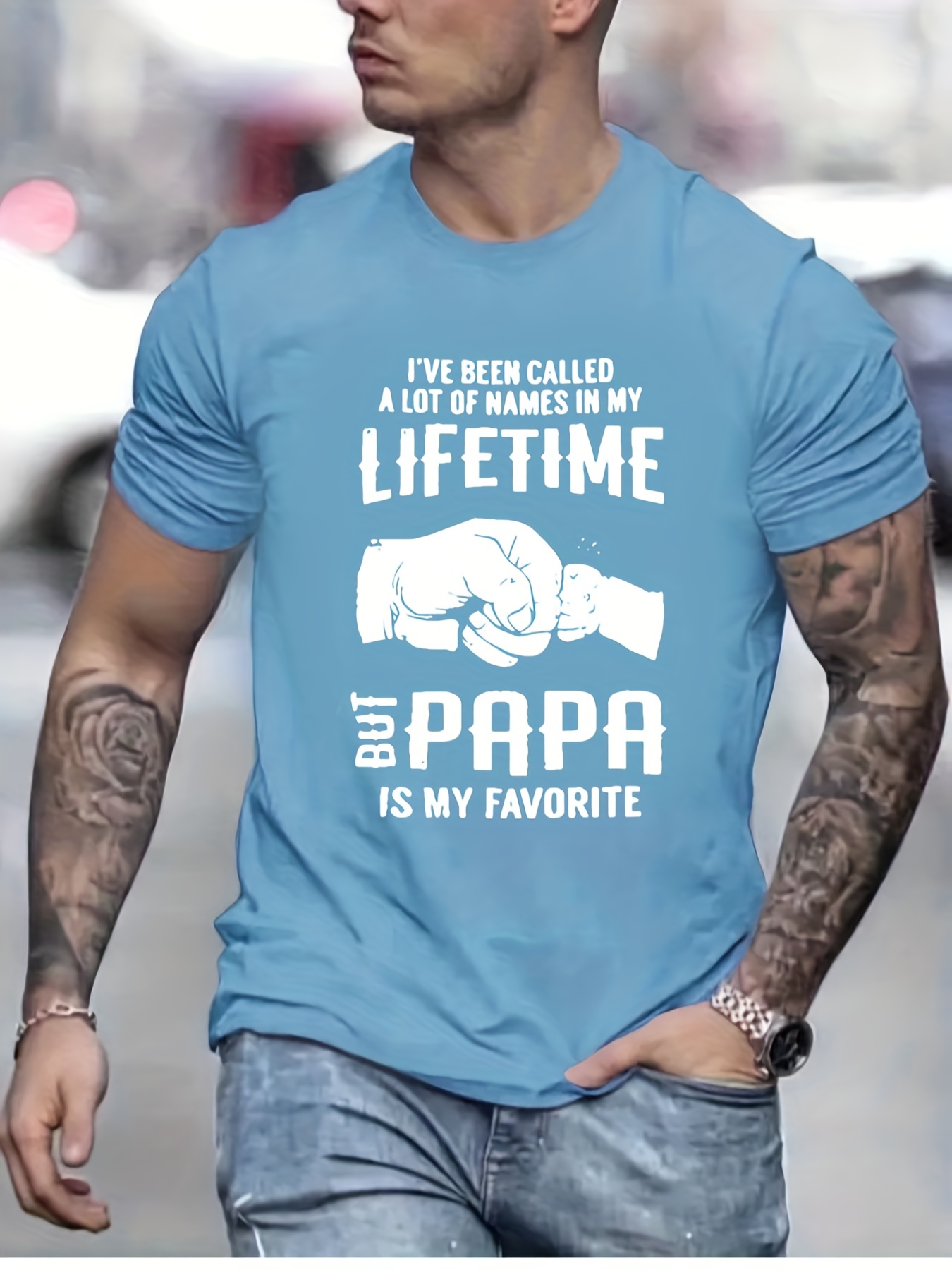 Father's Day papa & Son Graphic Print Men's T-shirt, Summer