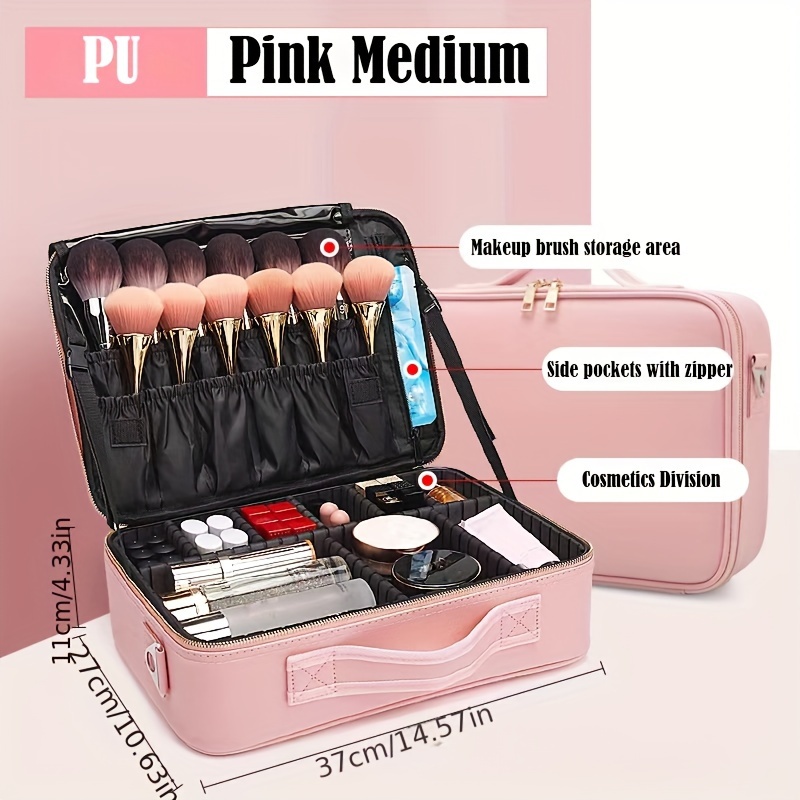 Relavel Extra Large Makeup Bag, Makeup Case Professional Makeup Artist Kit  Train Case Travel Cosmetic Bag Brush Organizer, Waterproof Leather