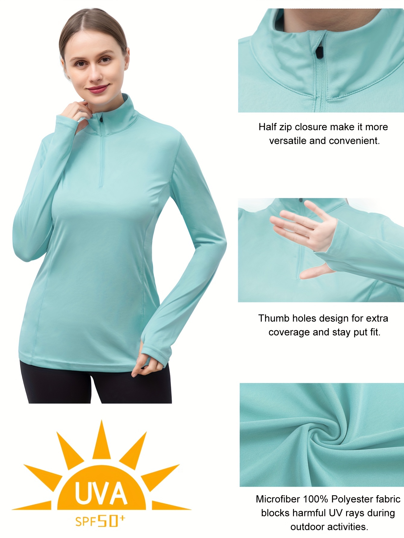 Womens Long Sleeve Shirts Upf50 Sun Protection Quick Dry Hiking