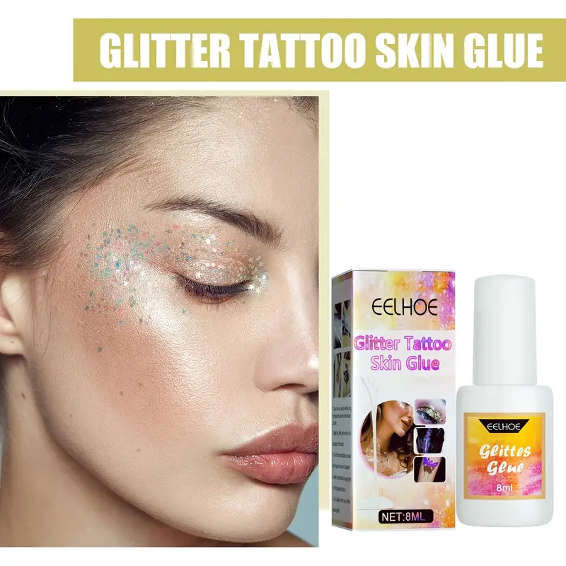 Skin Friendly Body White Glue For Glitter Tattoos Gel Flash - Temu