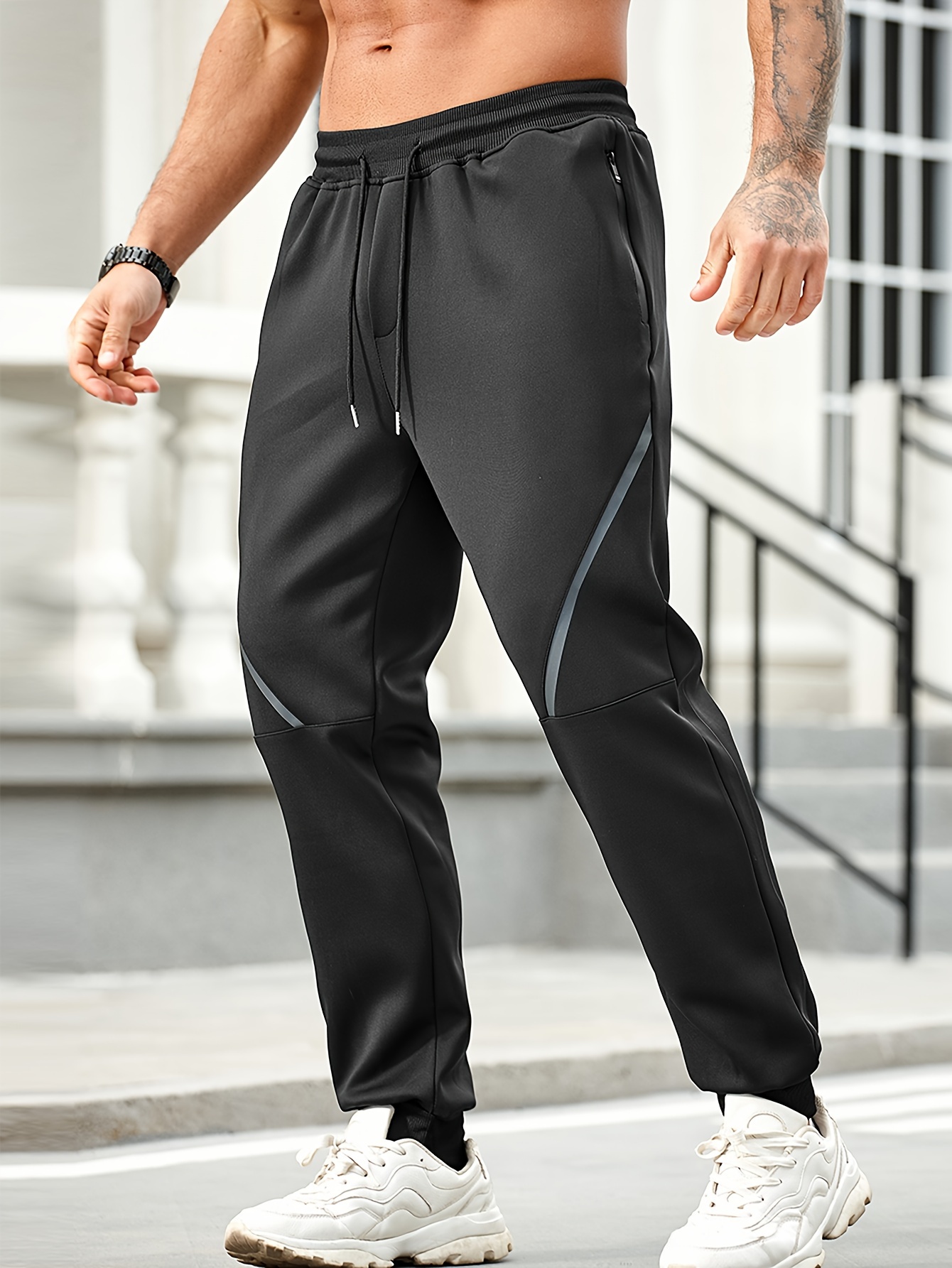 Drawstring Sweatpants Loose Fit Pants Men's Casual Joggers For Men