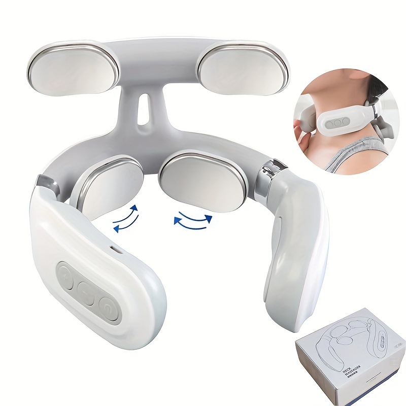 6 Heads Smart Electric Neck And Back Pulse Massager Tens - Temu