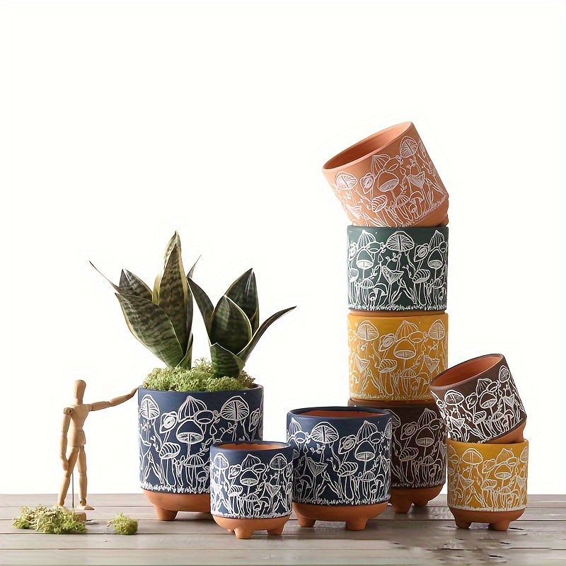 Ceramic Planter Pot, Cute Mini Flower Pots For Indoor Plants, Suitable For  Artificial Succulents, Creative Home Decor For Office Desks, Computer  Tables, Shelf Decor - Temu