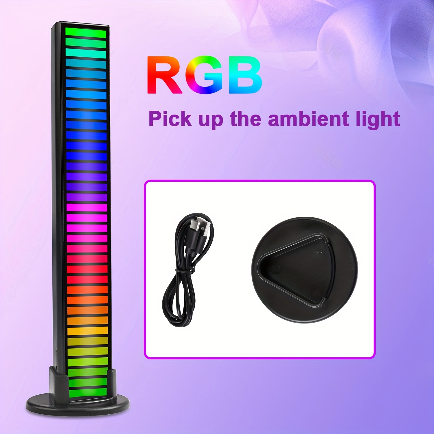 Rgb Voice Control Synchronous Rhythm Light Colorful Music Ambient