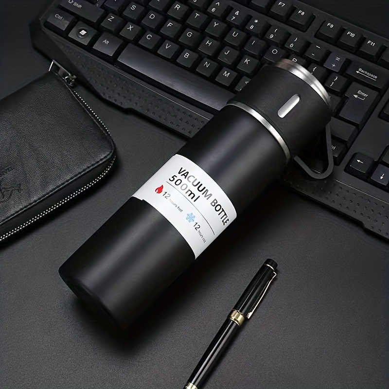 Vacuum Stainless Steel 3 In 1 Thermal Flask - 500ml - Black