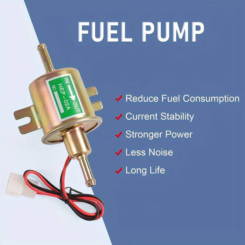 Universal 12V Low Pressure Electric Fuel Pump HEP-02A - Inline, 2.5-4 PSI For Gas/Diesel (Replaces E8012S, FD0002, P60430)