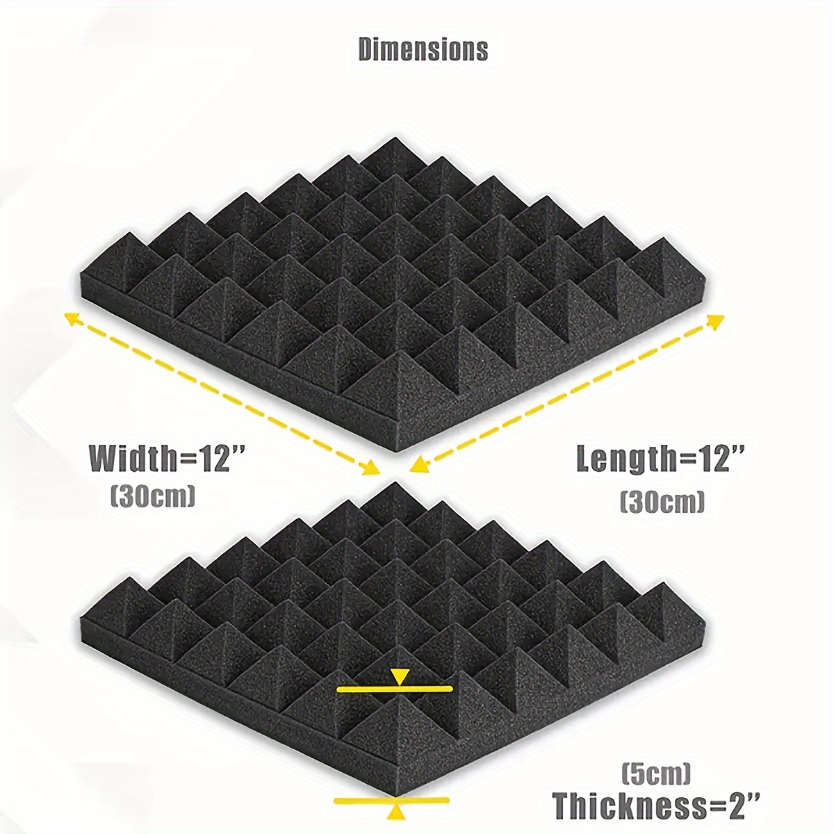 Self Adhesive/no Adhesive Acoustic Foam Panels Pyramid - Temu